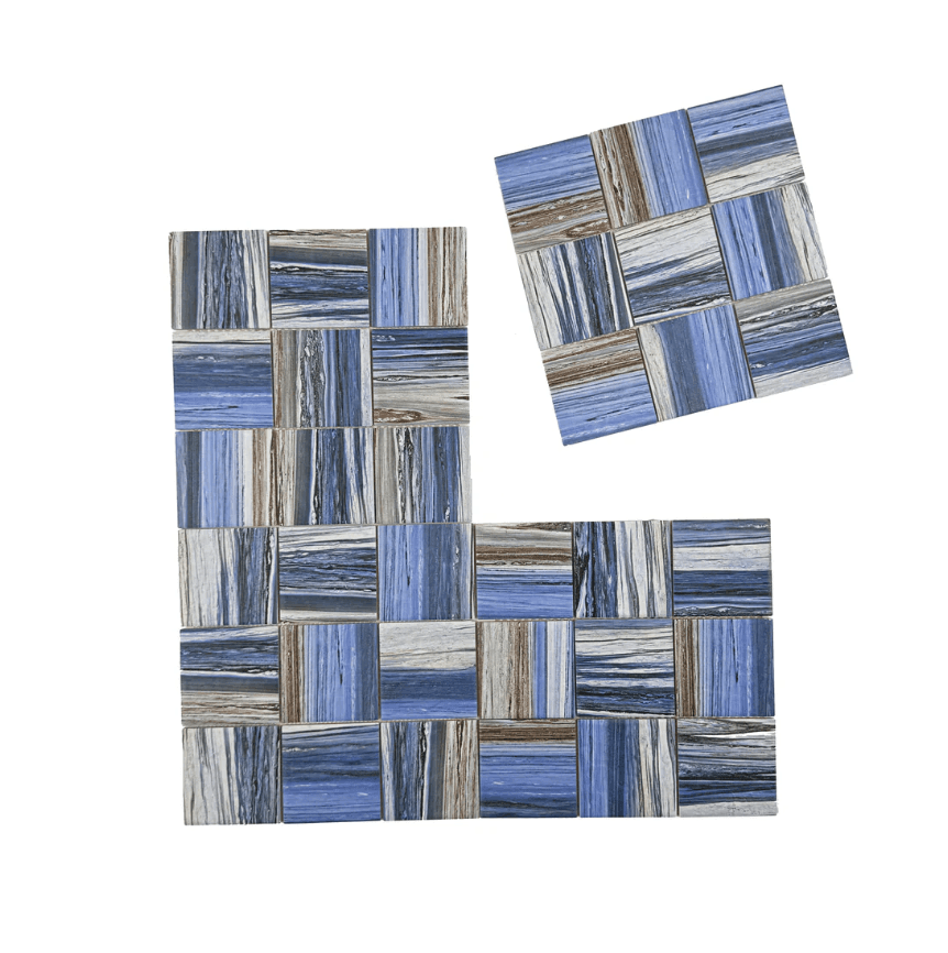 MCP690605 | Natural Dark Blue & Milky White & Light Grey Mixed Pattern Mosaic
