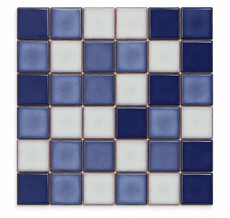 Light Blue & Deep Blue & White Kiln Reactive Classic Pool Mosaic (MCS650706) · photo 2026