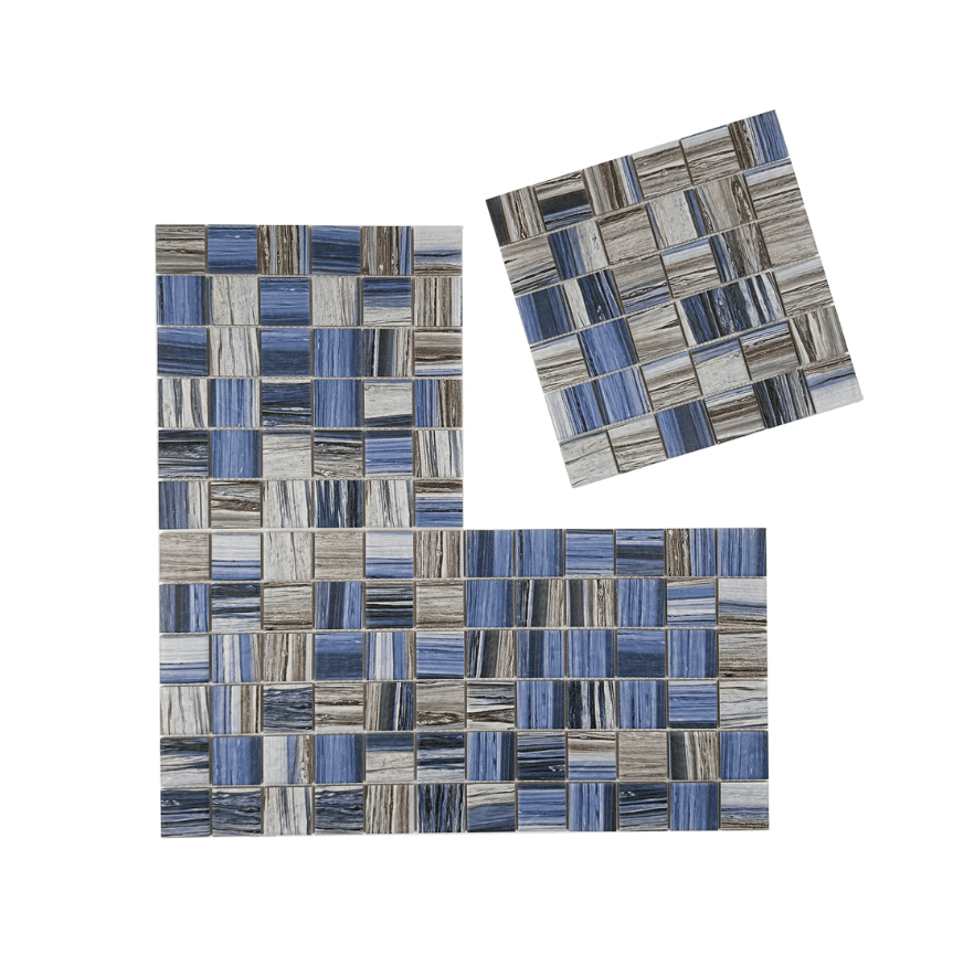 MCP650305 | Dark Blue & Milky White & Light Grey Mixed Stone Pattern Mosaic